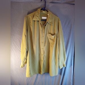 Women's Liz Claiborne First Issue Button Up Olive Green Shirt
